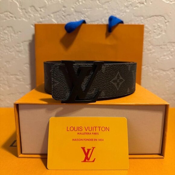 Louis Vuitton Initials Matte Black Belt - Picture 1 of 5